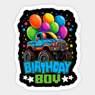 Birthday Monster Truck Boy Kids Sticker